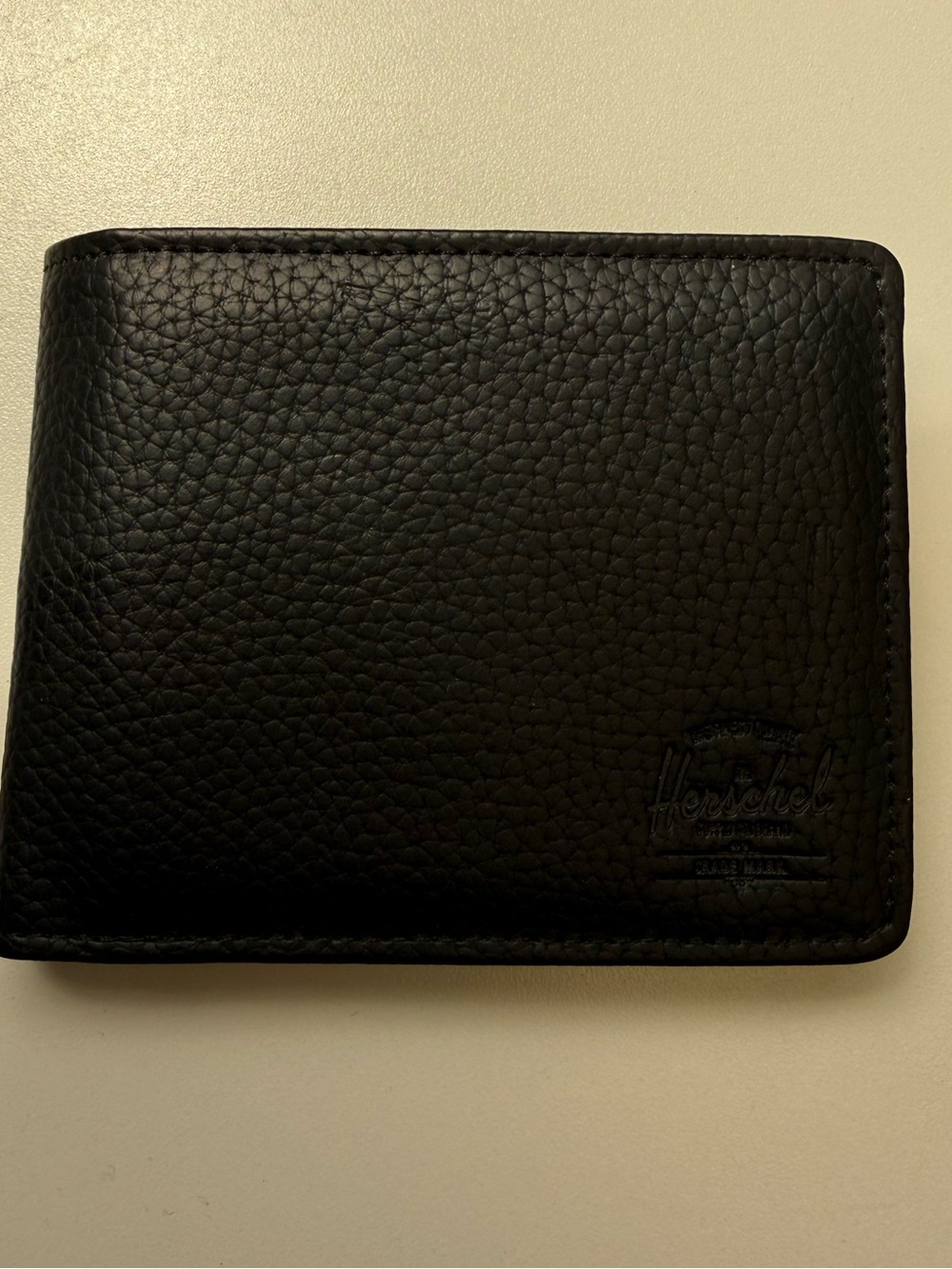 Herschel Men's Black Leather Bi-Fold Wallet